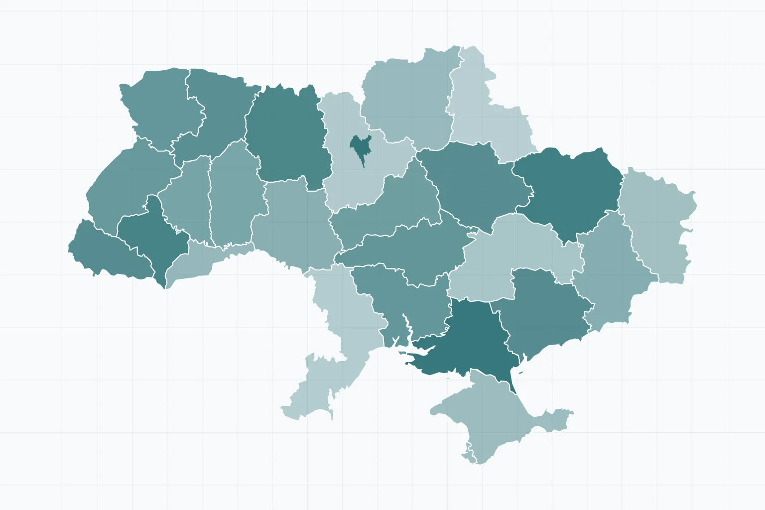 Схема України з областями, Автономною Республікою Крим і Севастополем (контур Natural Earth)