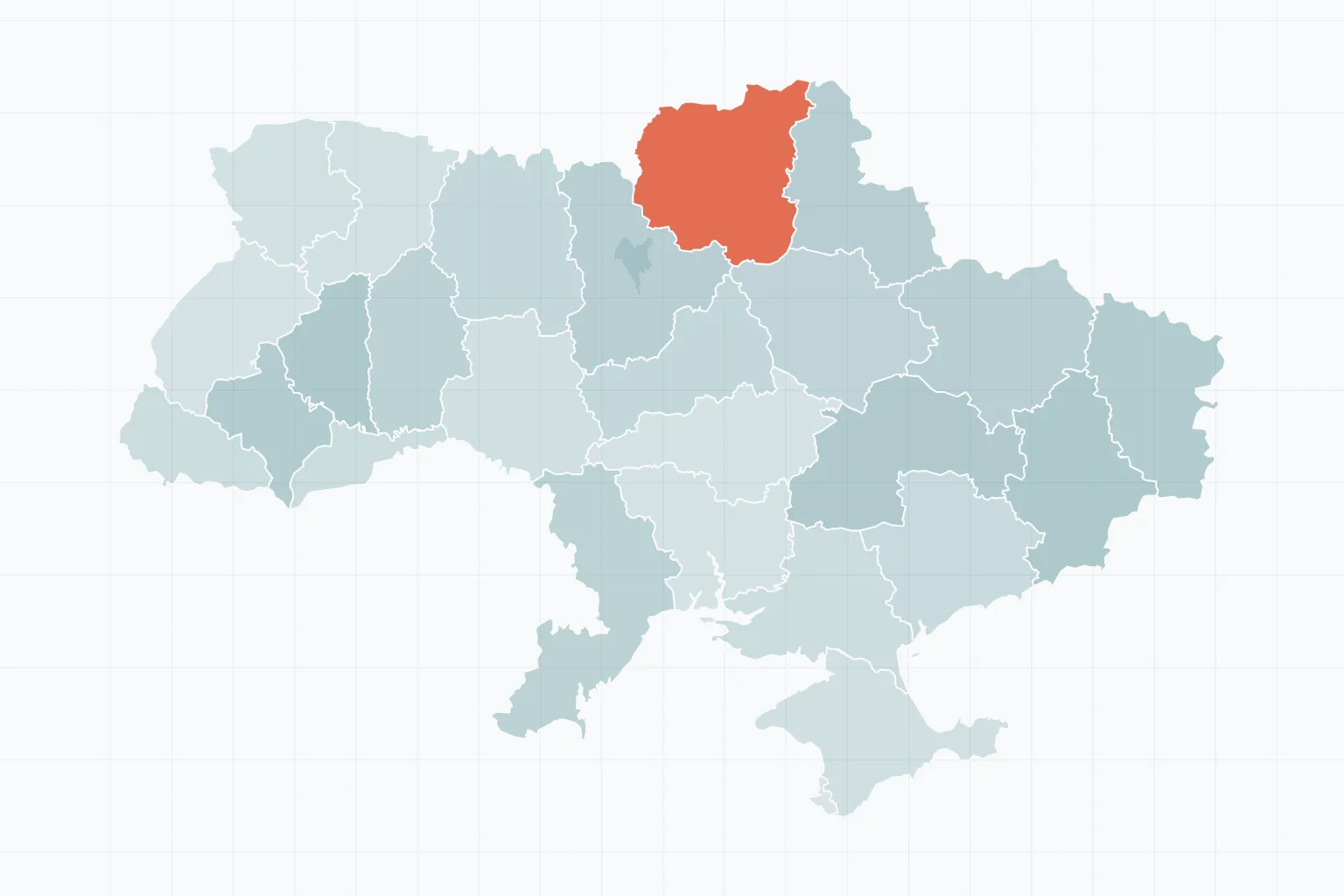Схема України з областями, Автономною Республікою Крим і Севастополем (контур Natural Earth)