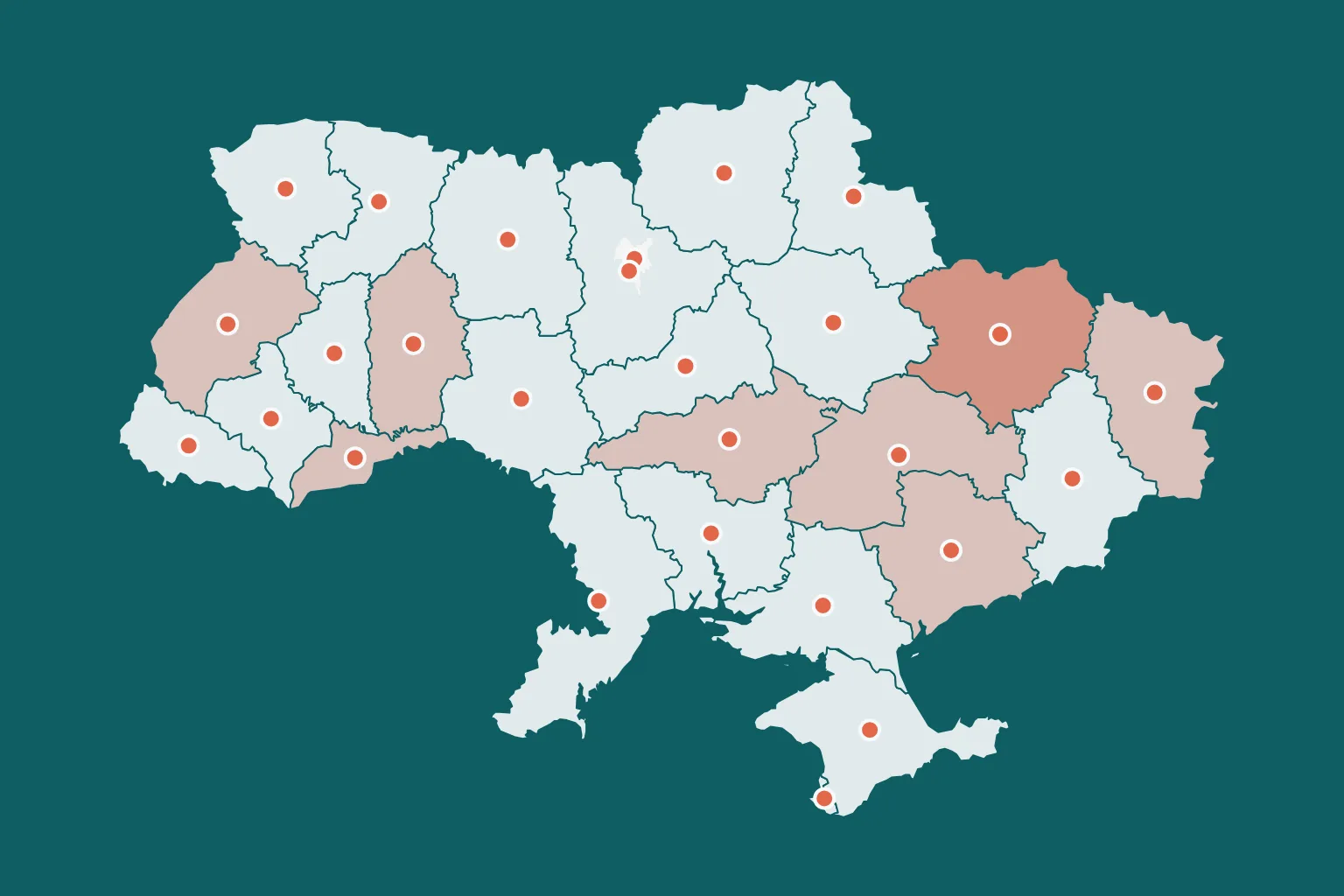 Схема України з областями, Автономною Республікою Крим і Севастополем (контур Natural Earth)