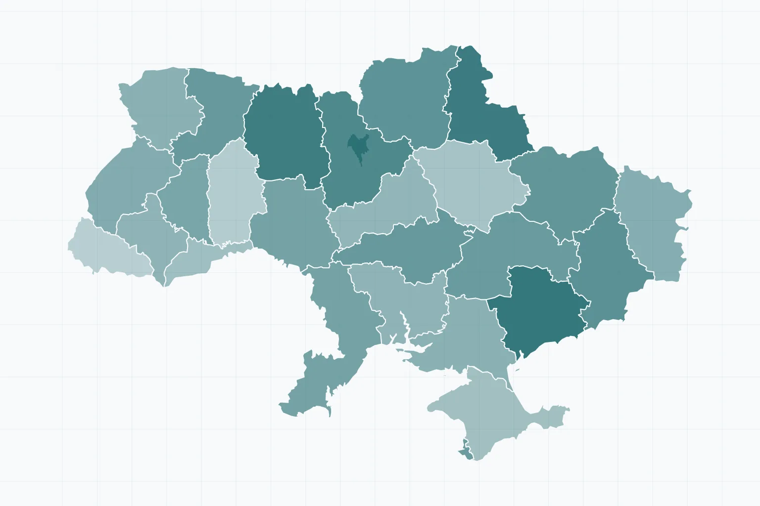 Схема України з областями, Автономною Республікою Крим і Севастополем (контур Natural Earth)