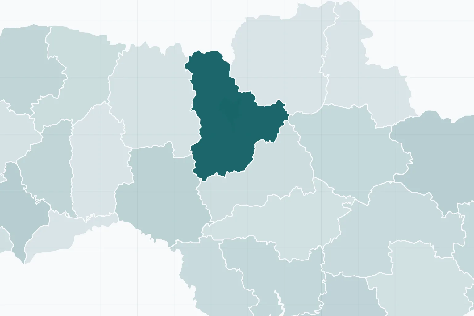 Киевская область на карте Украины