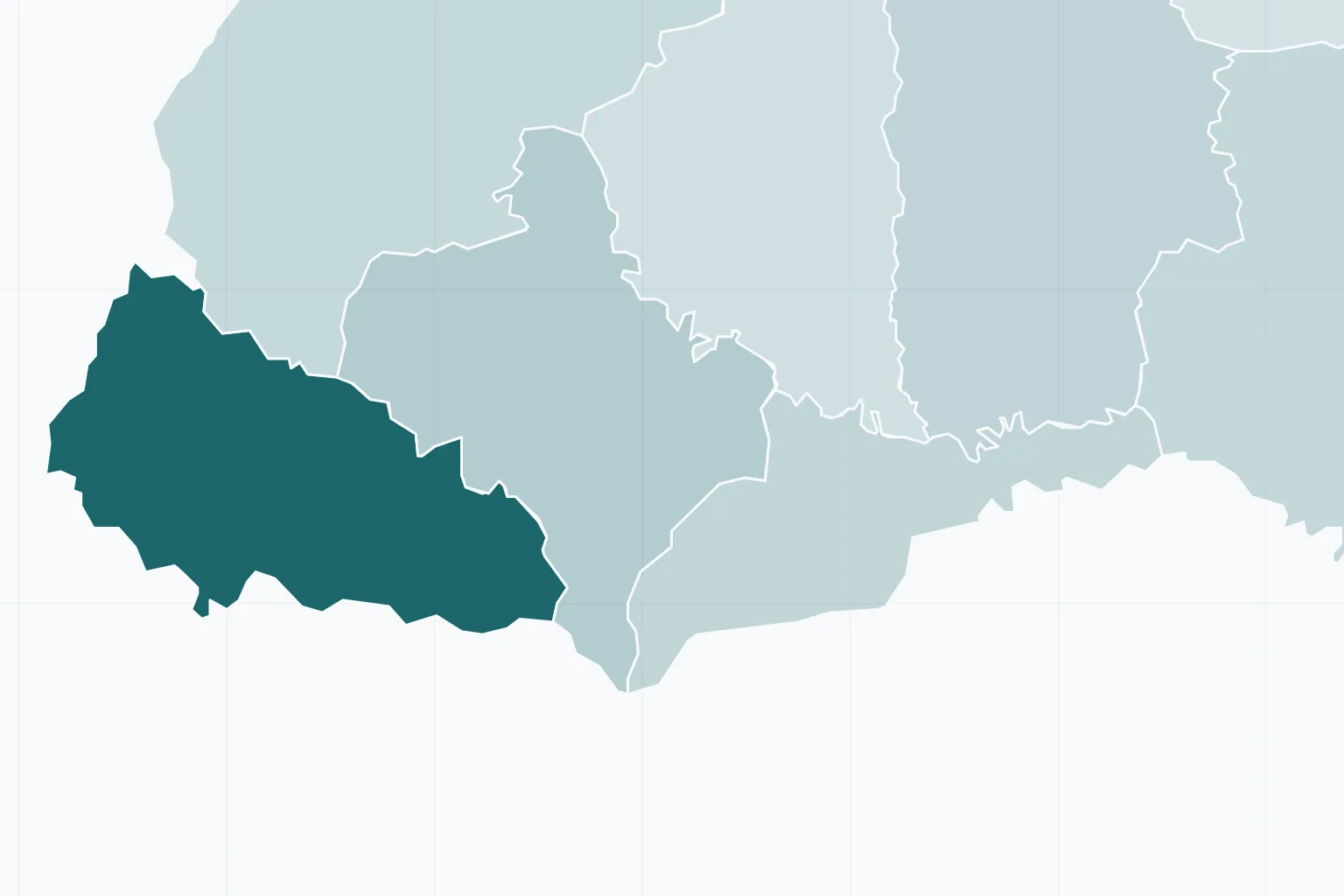 Закарпатская область на карте Украины