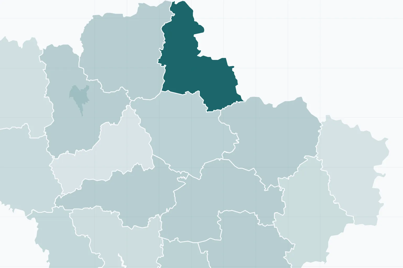 Сумская область на карте Украины
