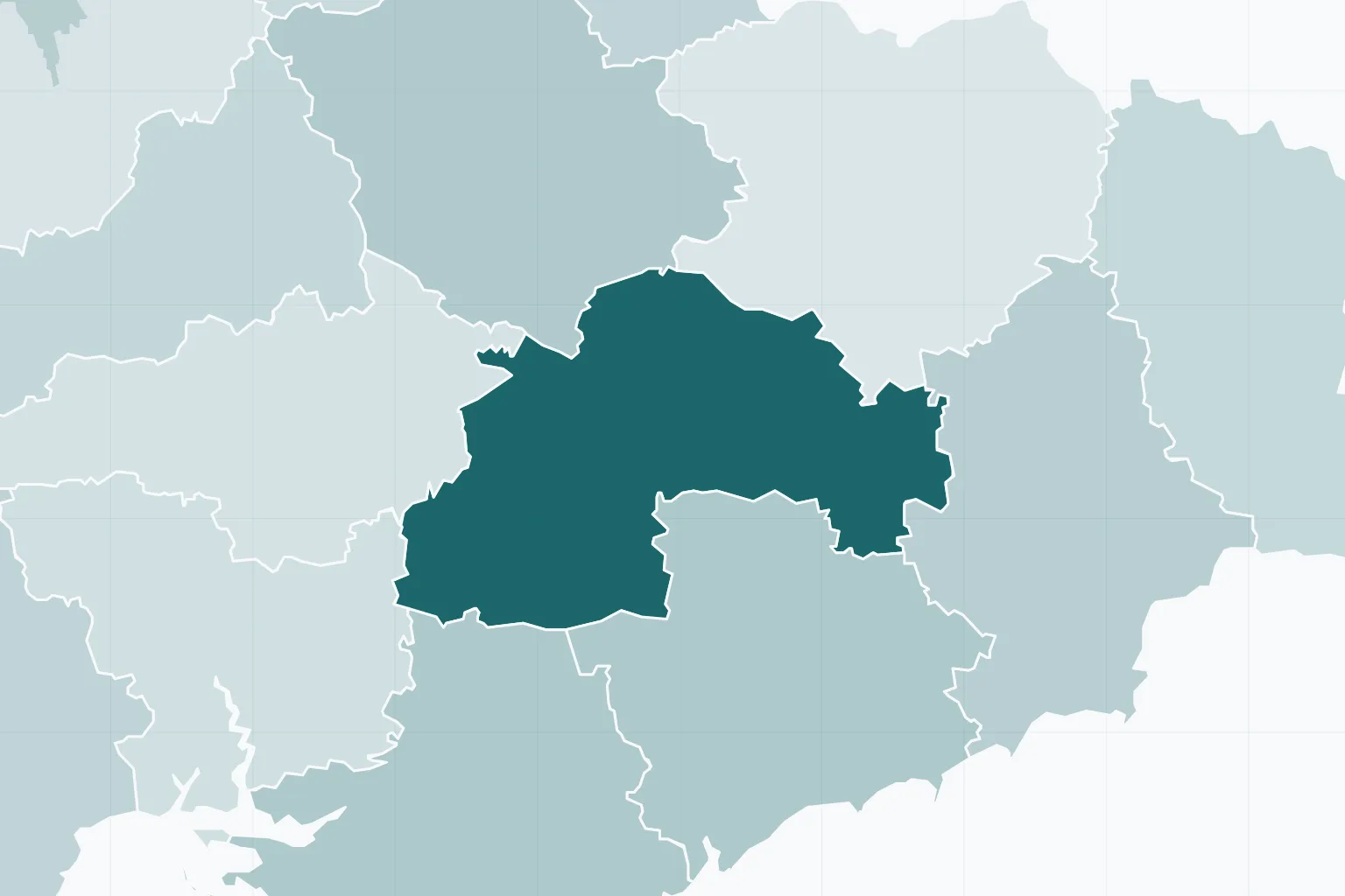 Днепропетровская область на карте Украины