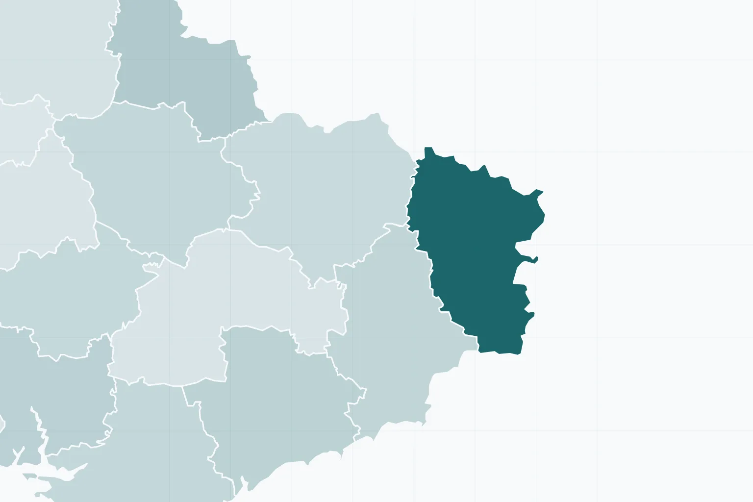 Луганская область на карте Украины