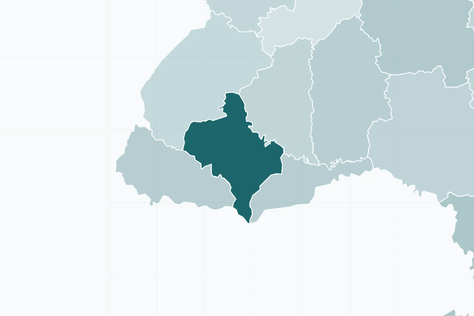 Ивано-Франковская область на карте Украины