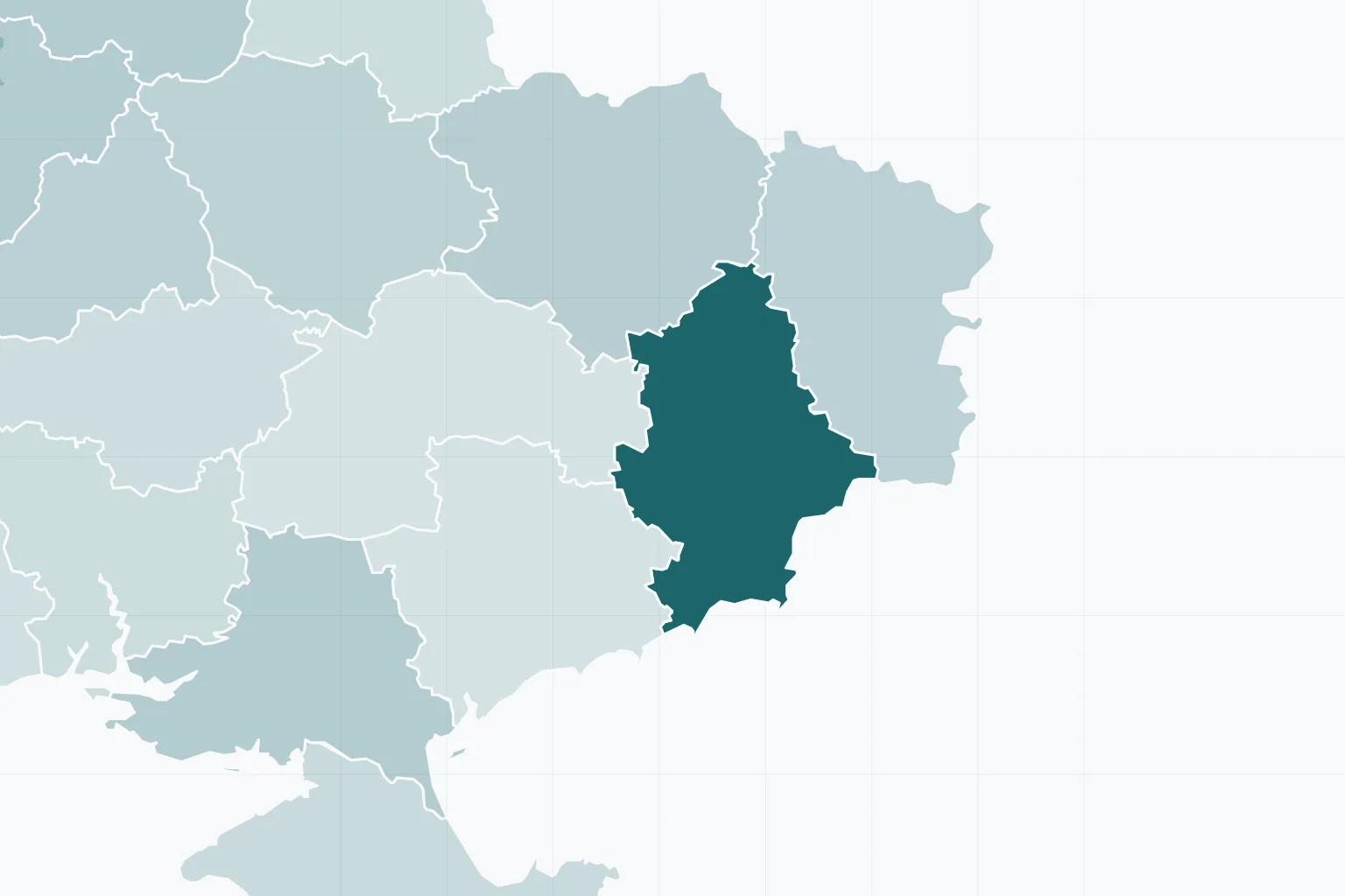 Донецкая область на карте Украины