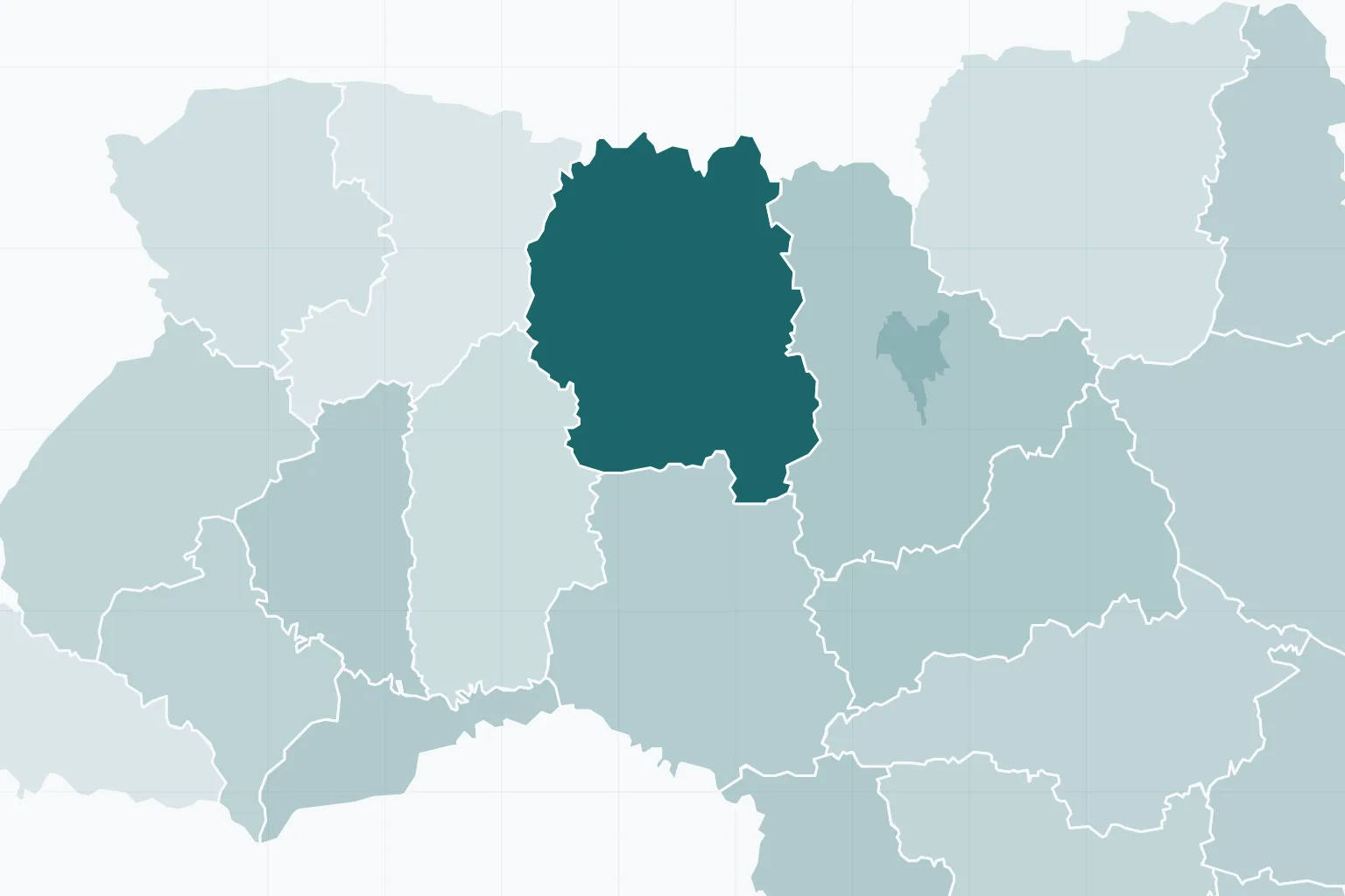 Житомирская область на карте Украины